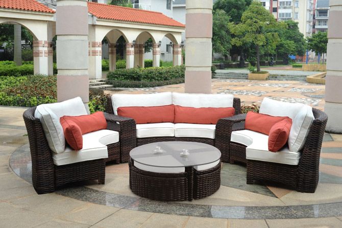 Curved All Weather Wicker Sectional by South Sea