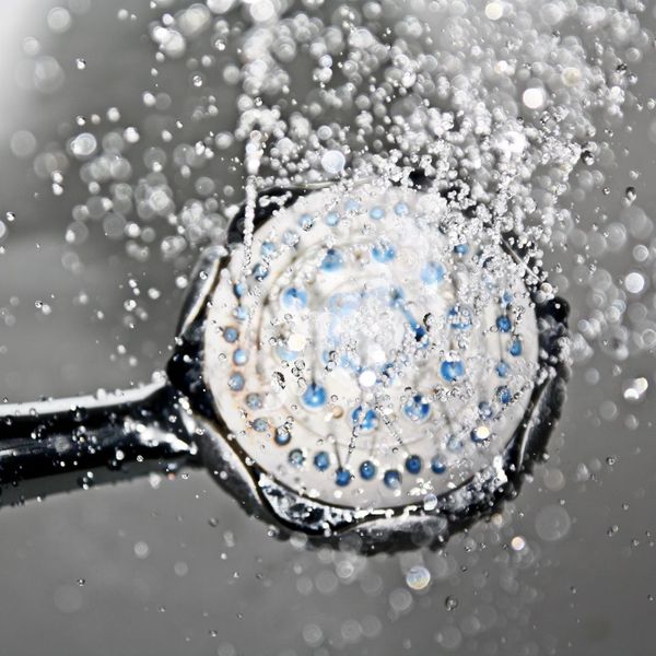 hot water coming out of a shower head