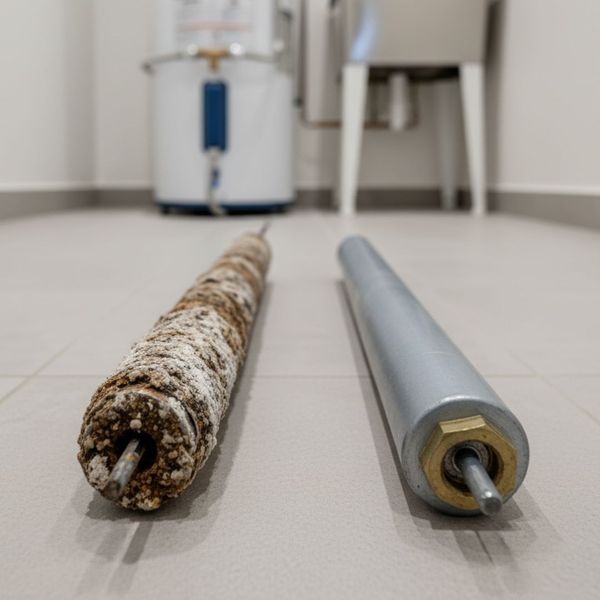 Water heater anode rod.