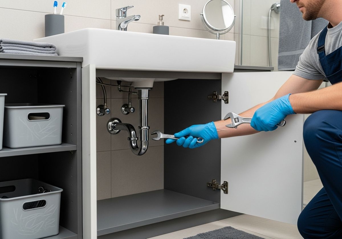 Plumber Repairing Sink