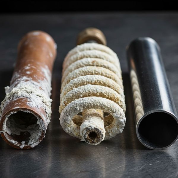 Pipes with scale buildup.