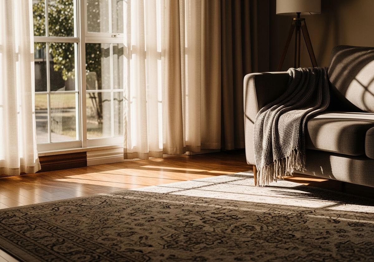 Sunlit living room interior