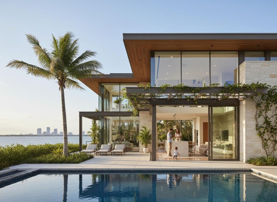 Luxury Modern Waterfront Home with Pool and Family