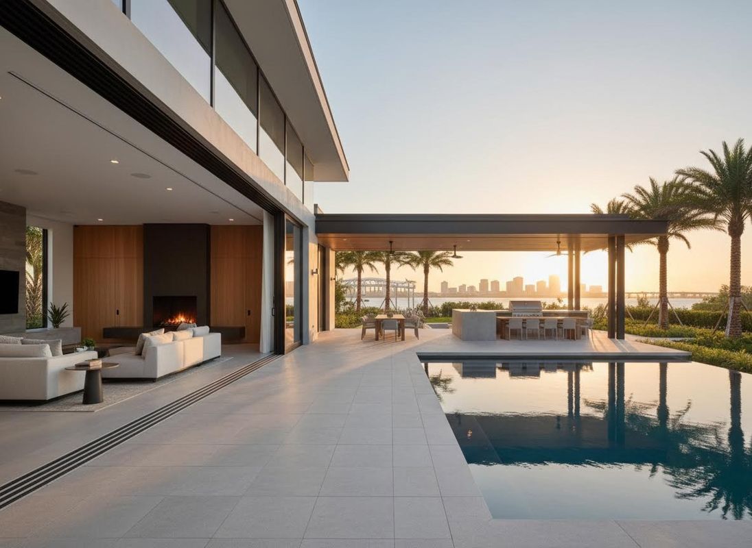 Luxury Home with Infinity Pool and City View at Sunset