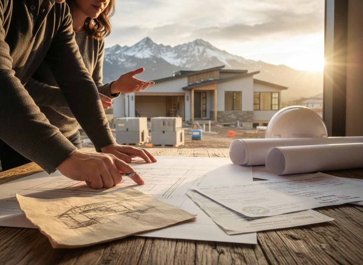 Architects Reviewing Plans at Construction Site