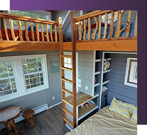 Loft and ladder build from wood