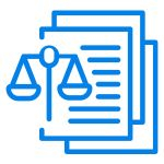 Documents with law symbol icon