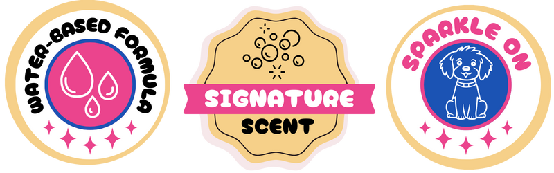 Badges: Water-based formula, signature scent, sparkle on