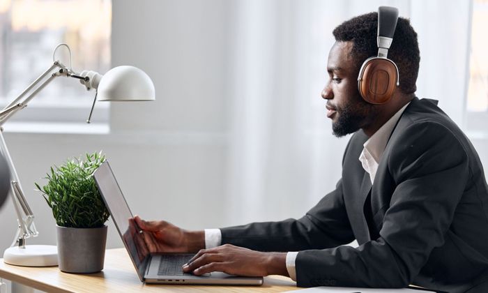 business man with laptop