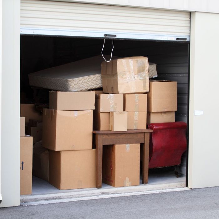 Storage unit with boxes inside