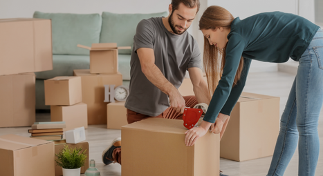 couple packing boxes. 