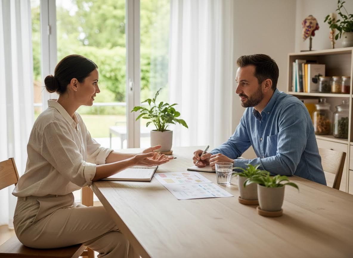 Woman and Man in a Professional Discussion