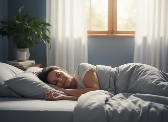 Woman sleeping peacefully in a comfortable bed