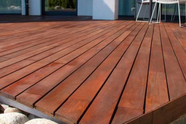 beautifully stained deck
