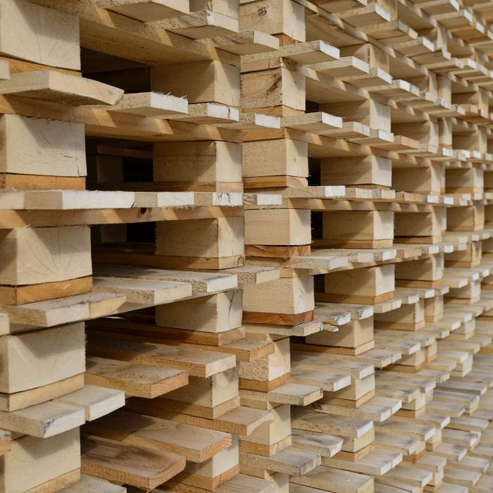 rows of pallets