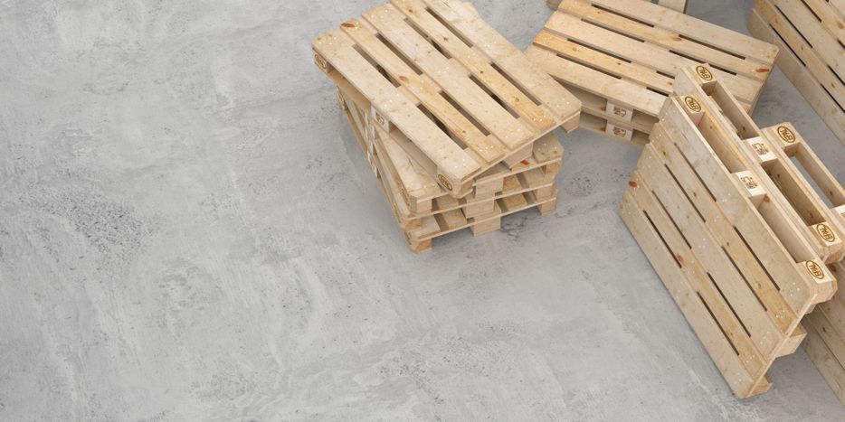 Wooden pallets on the floor