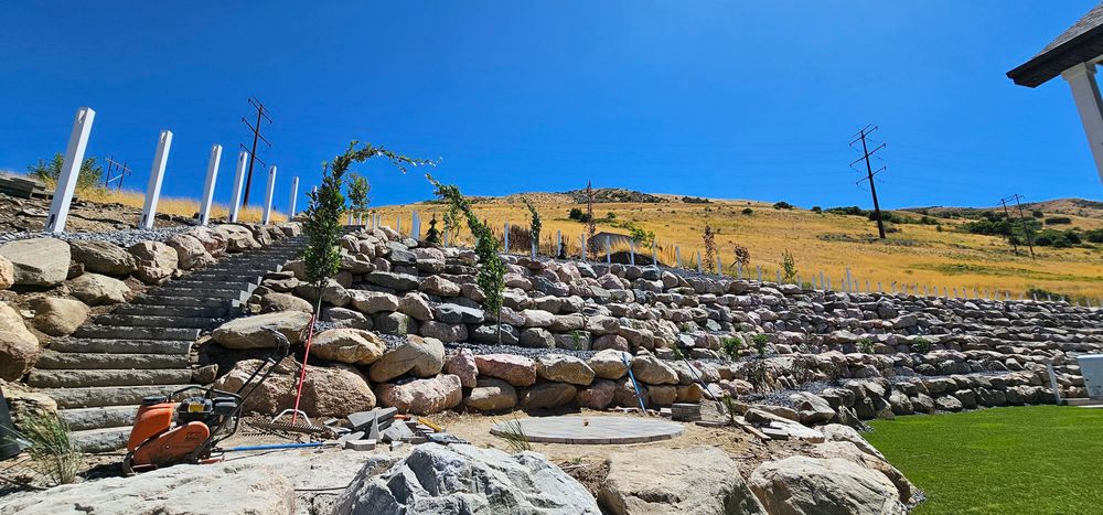 retaining wall with stairs