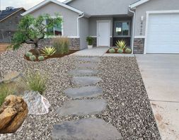 front yard xeriscaping mockup