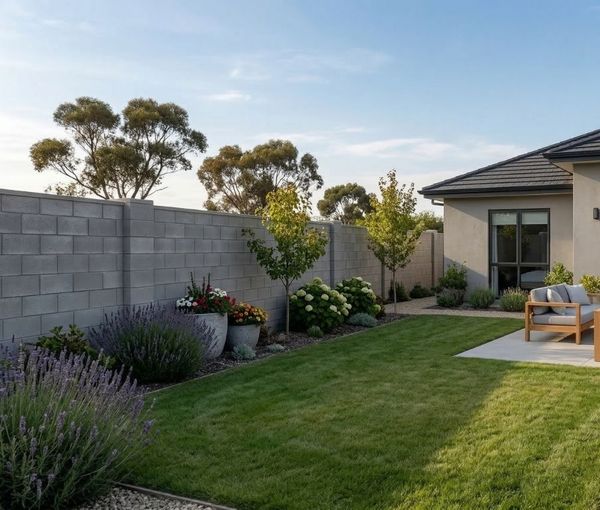 cinder block residential fence
