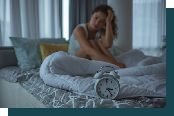 woman struggling with sleeping