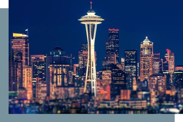 Seattle skyline at night