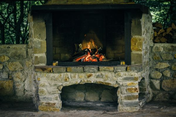 outdoor fireplace