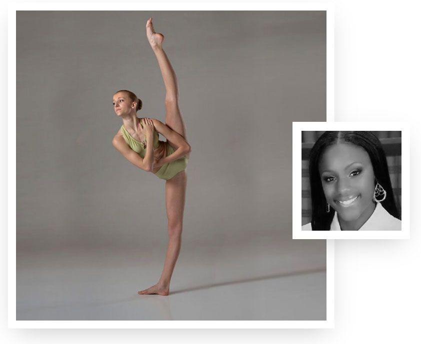 A young lyrical dance student performing at Dance Empire of Miami