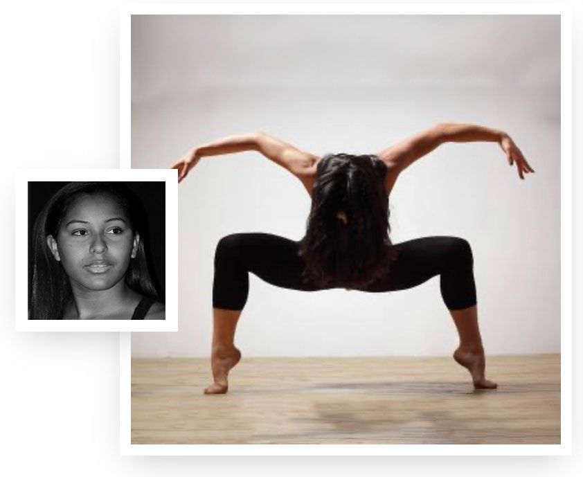 A modern dance student practices at Dance Empire of Miami