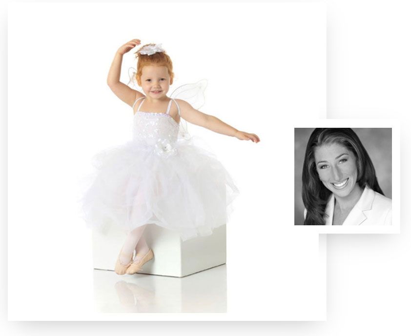 A toddler ballerina strikes a pose at Kinderdance class at Dance Empire of Miami