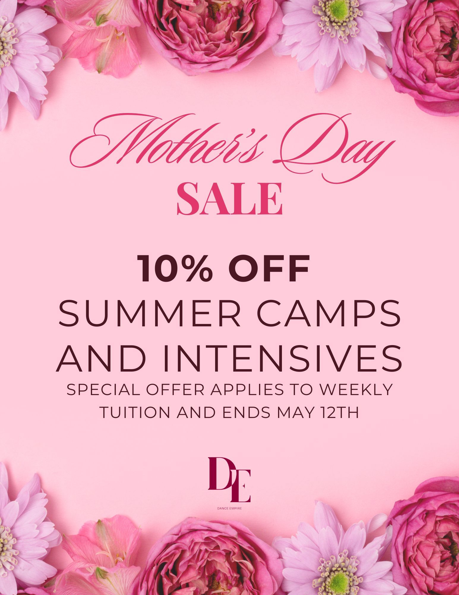 DE Mother's Day Sale Summer Camp and Intensives Flyer.jpg