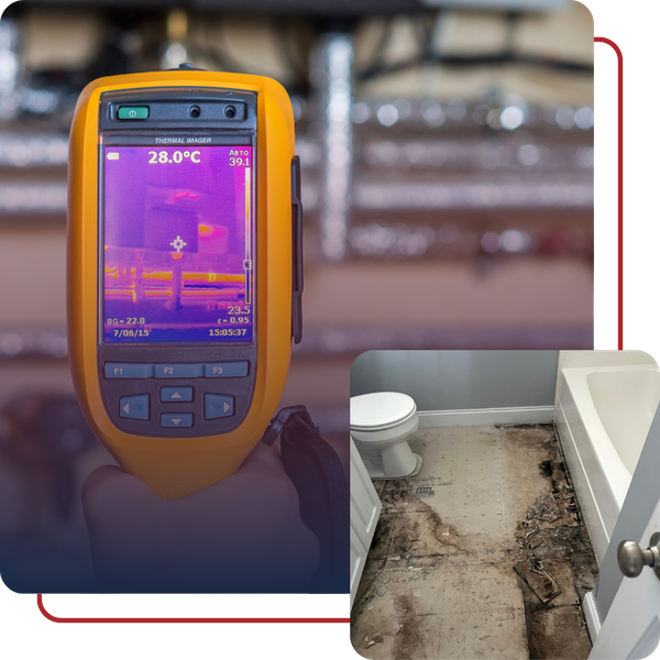 moisture infrared sensor, badly moldy bathroom floor