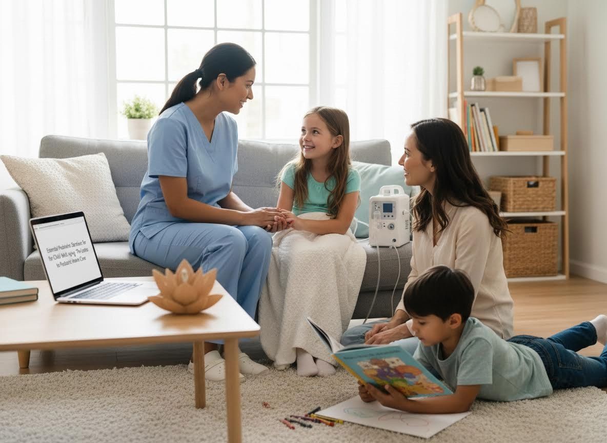Pediatric Nurse Providing In-Home Care to a Child and Family