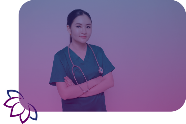 smiling nurse crossing arms