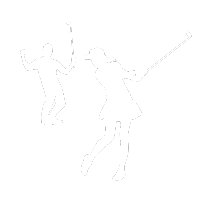 silhouette of people playing golf together