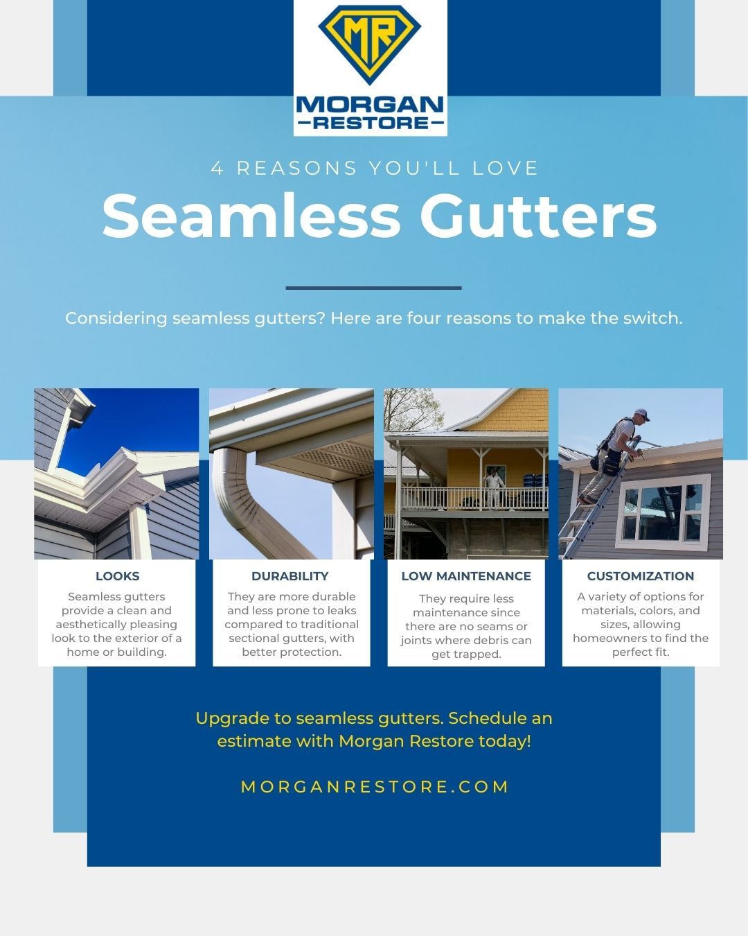 reasons to get seamless gutters infographic