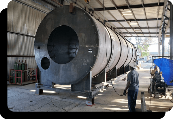 image of a steam generator being built