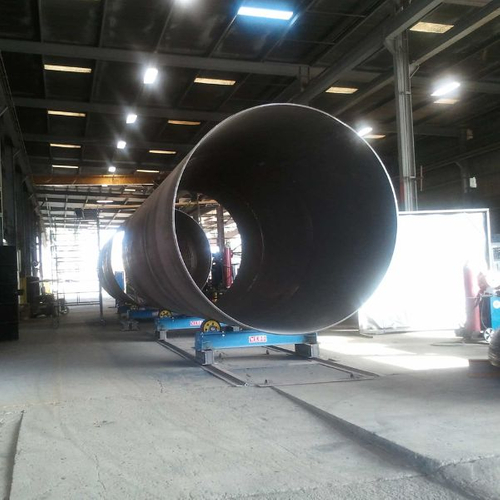 large plate rolled metal tube