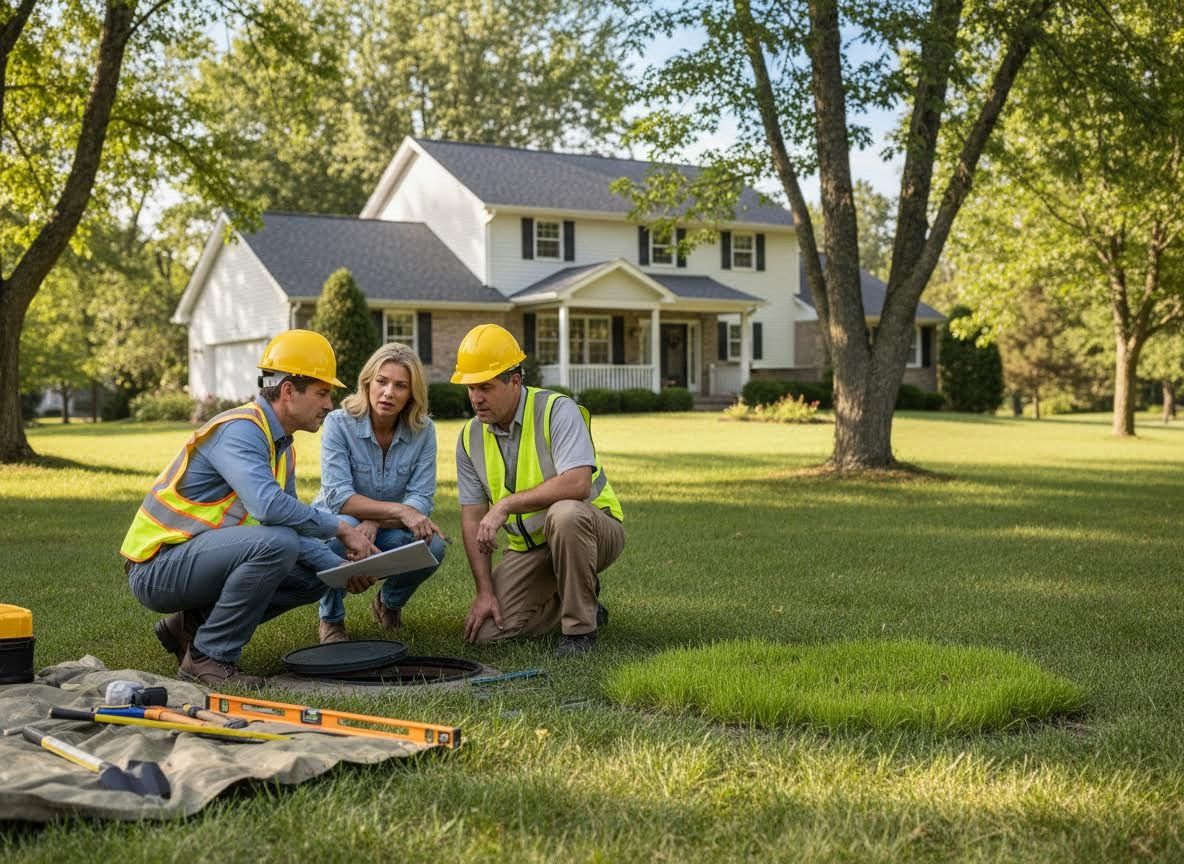 Contractors and Homeowner Discussing Property Inspection
