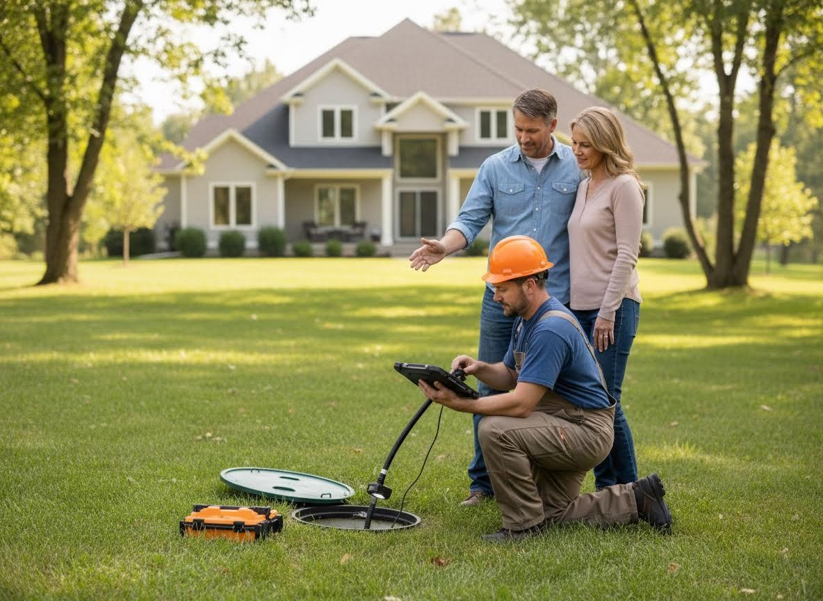 Septic system inspection at a home
