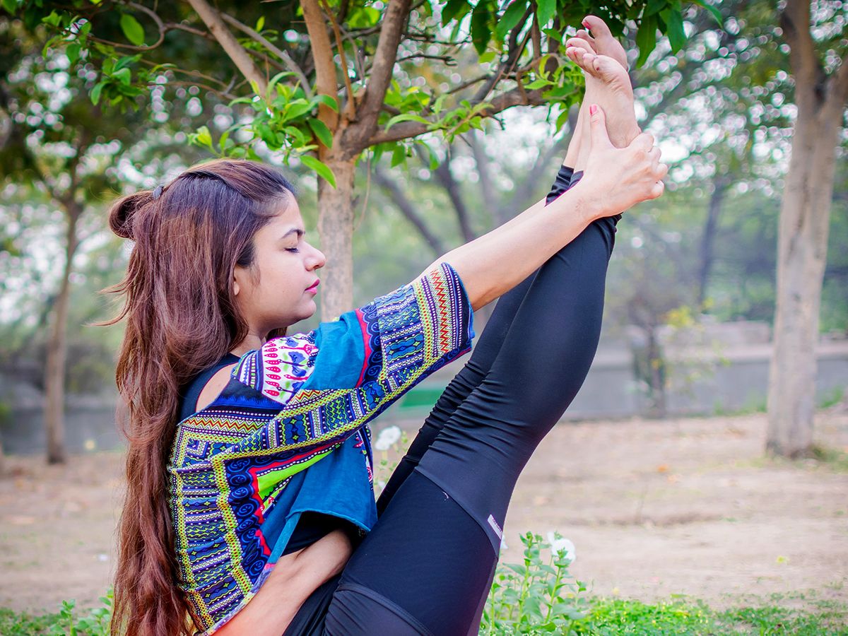 image of Indian woman doing yoga