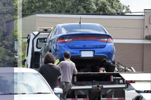 car on tow truck car on tow truck