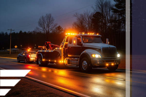 tow truck responding at night