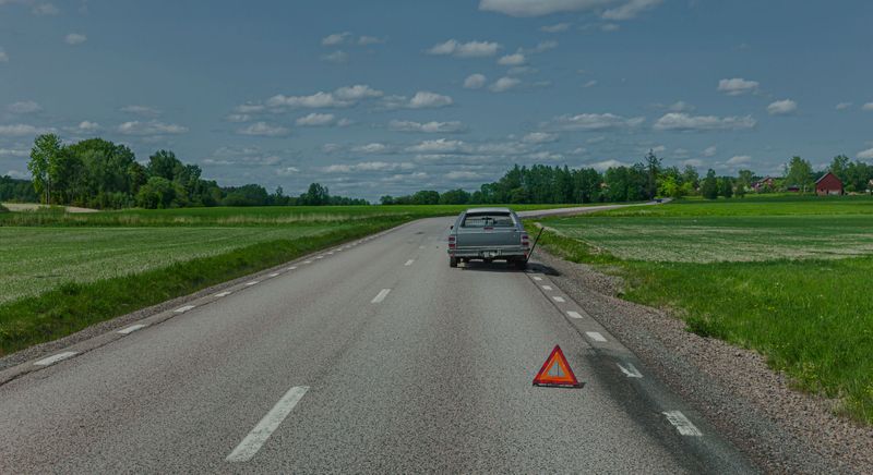 car on the side of the road 