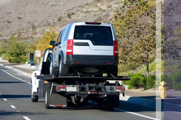 car on a tow truck.