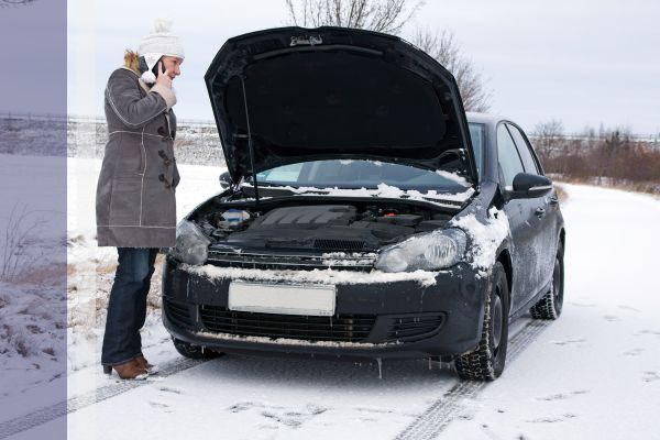 woman calling for roadside assistance