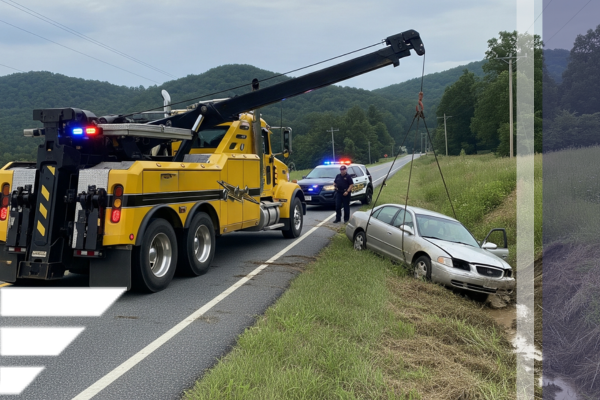 accident recovery of car from ditch