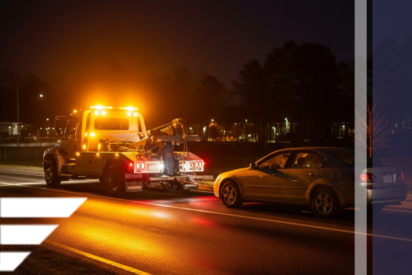 tow truck helping at night tow truck helping at night