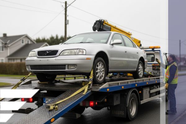 tow truck loading car tow truck loading car