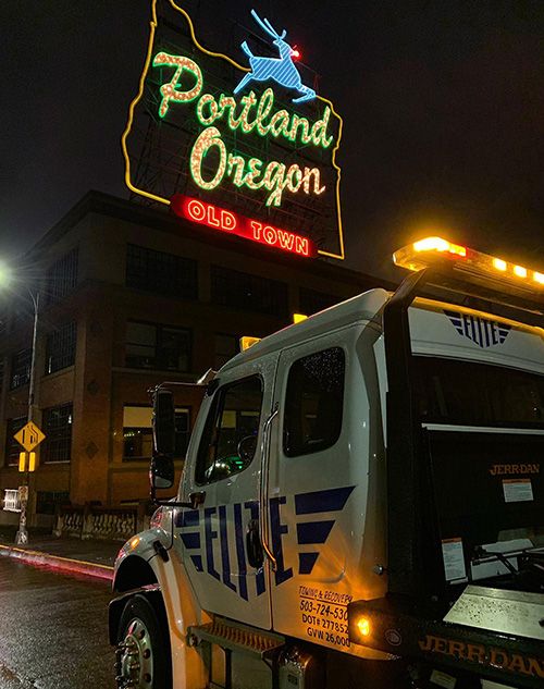Image of a truck outside of Portland