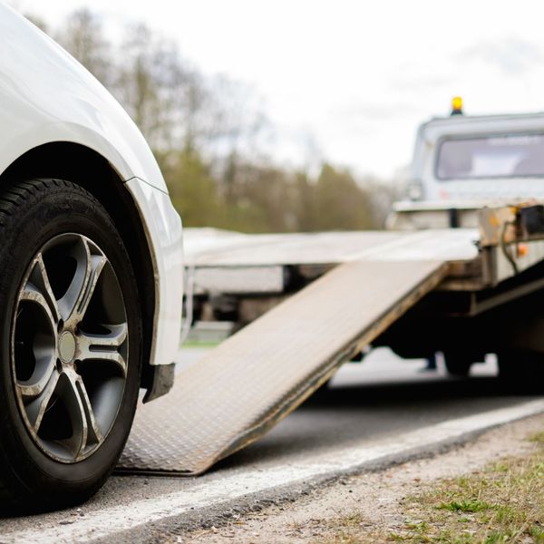 loading on a tow truck 